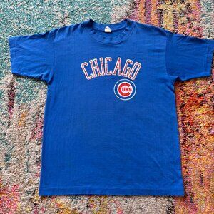Chicago Cubs Vintage Style Graphic T-Shirt – Blue MLB Chicago Logo Tee | Chicago